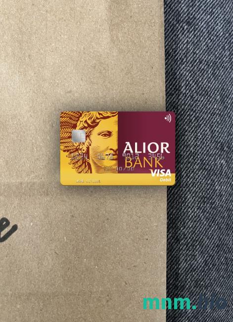 Poland Alior bank visa obciążyć card wygląd fotograficzny skan PSD + zdjęcie